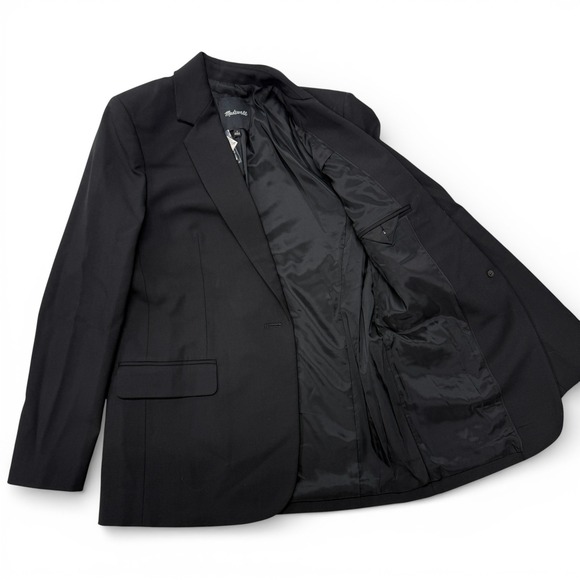 Madewell Kline Blazer Jacket Womens 4 Black NWT 1 Button - Picture 5 of 12